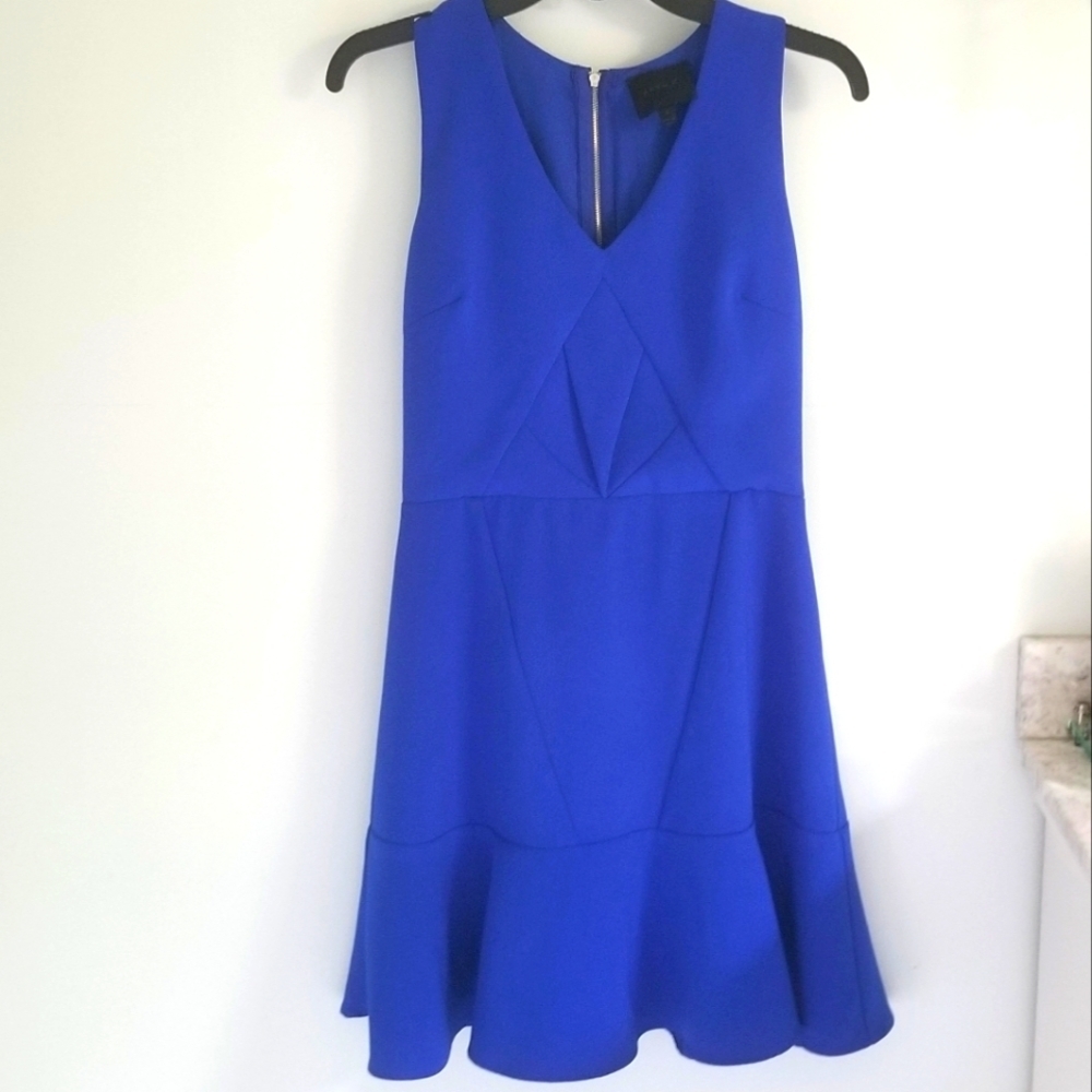 ARYN K  Royal Blue fitted sleeveless dress